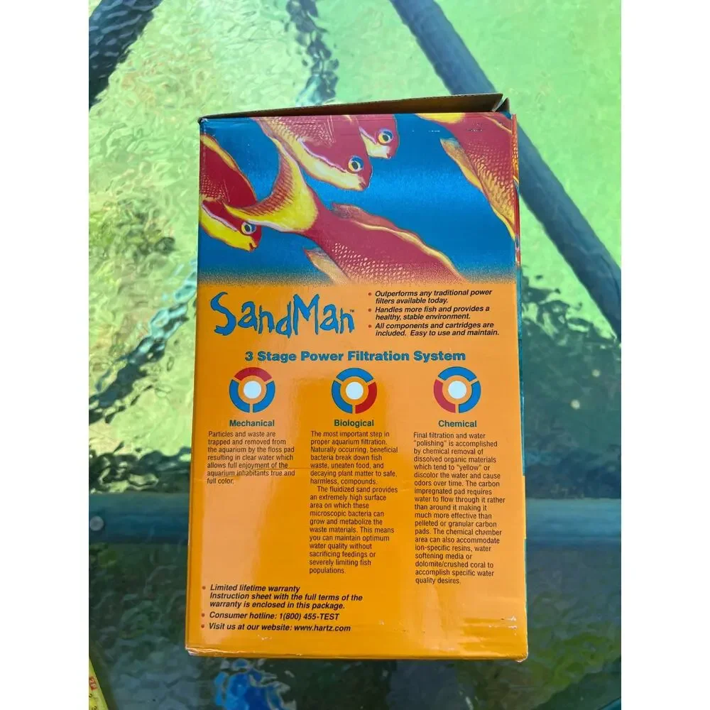 Hartz Wardley The SandMan 3 Stage Power Filter 10-38 Gallon Fresh Salt Aquariums